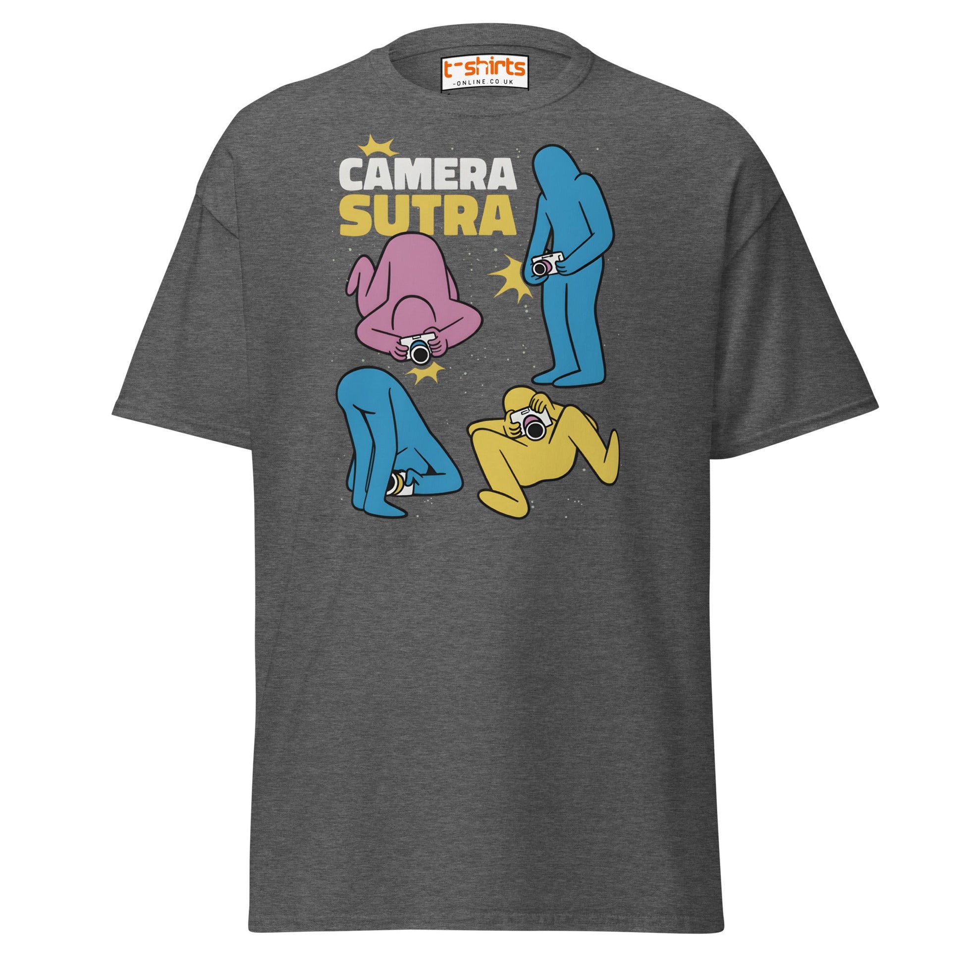 Camera Sutra T-Shirt – Funny Photographer Parody Tee - Dark Heather - T-Shirts Online