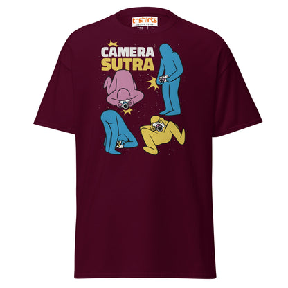 Camera Sutra T-Shirt – Funny Photographer Parody Tee - Maroon - T-Shirts Online