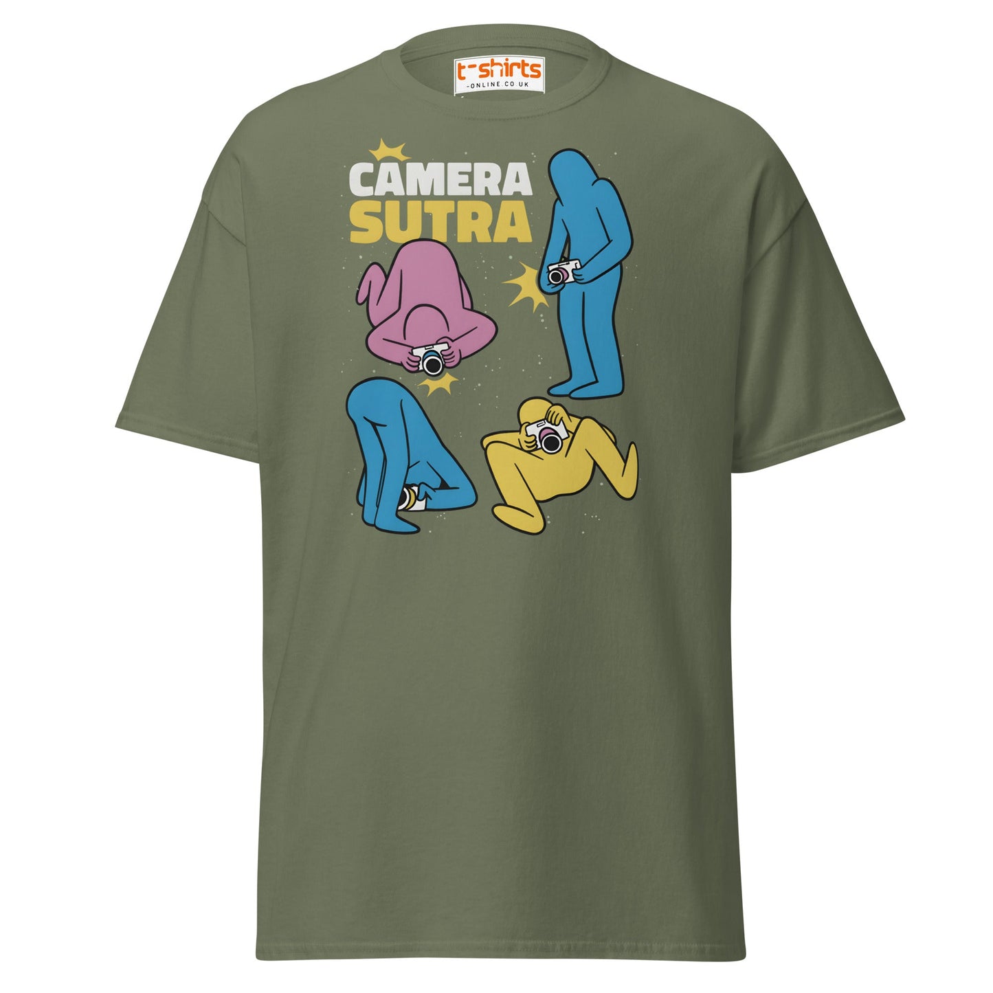 Camera Sutra T-Shirt – Funny Photographer Parody Tee - Military Green - T-Shirts Online