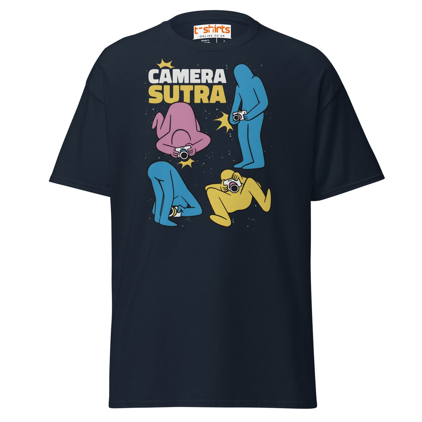 Camera Sutra T-Shirt – Funny Photographer Parody Tee - Navy - T-Shirts Online