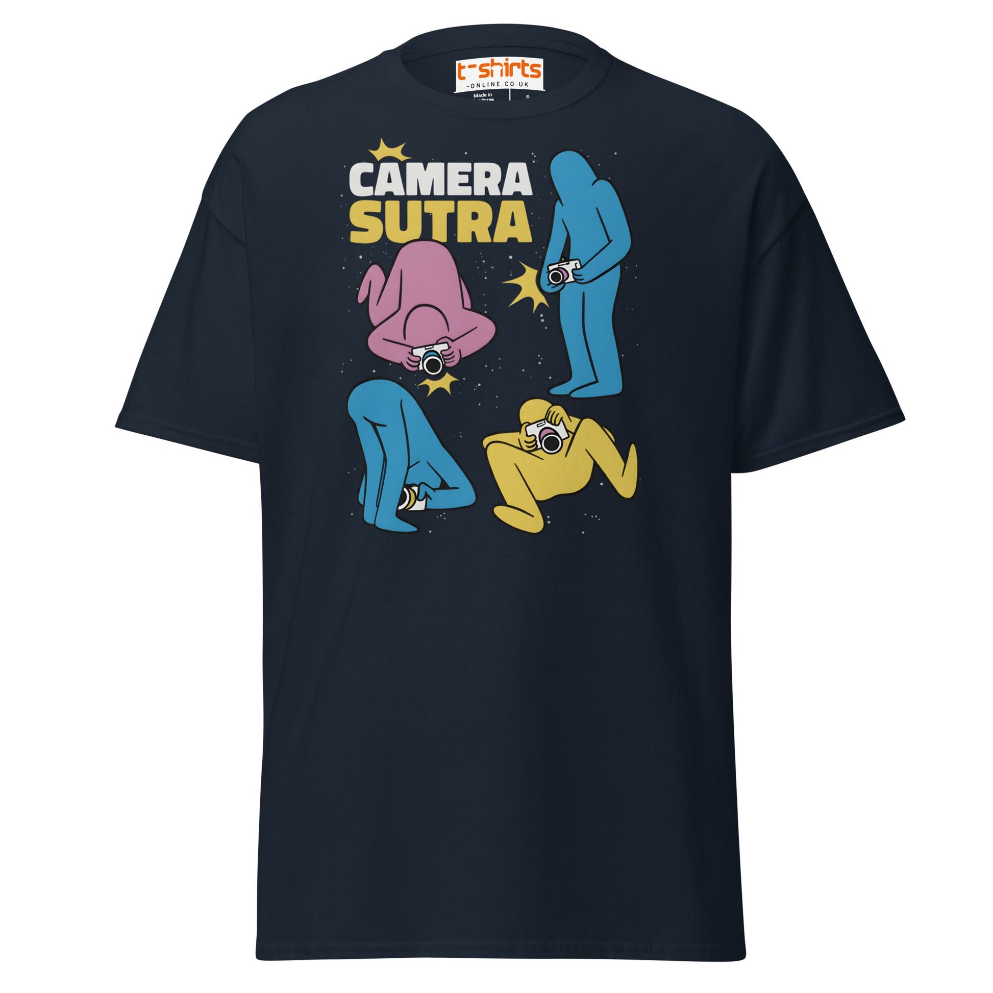 Camera Sutra T-Shirt – Funny Photographer Parody Tee - Navy - T-Shirts Online