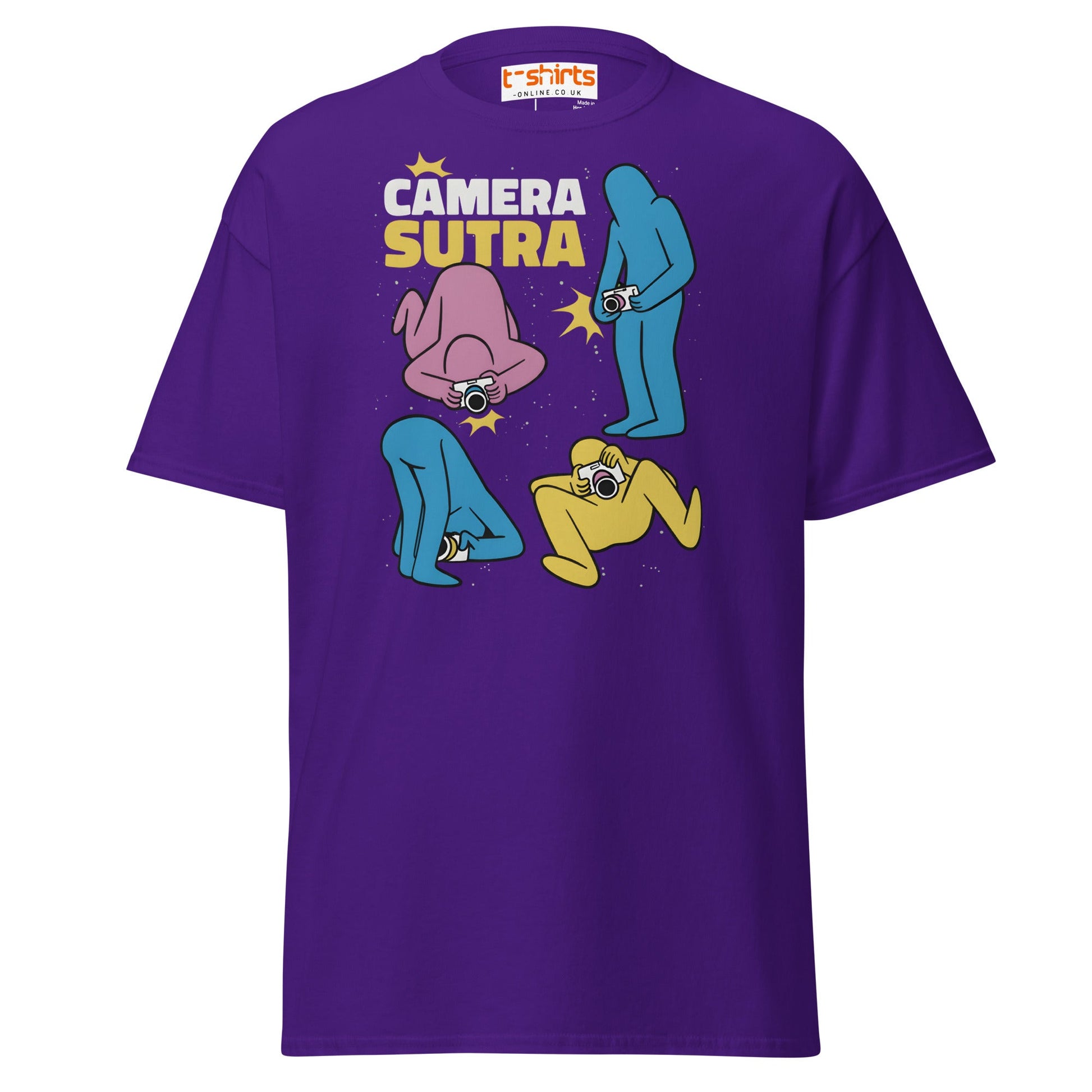 Camera Sutra T-Shirt – Funny Photographer Parody Tee - Purple - T-Shirts Online