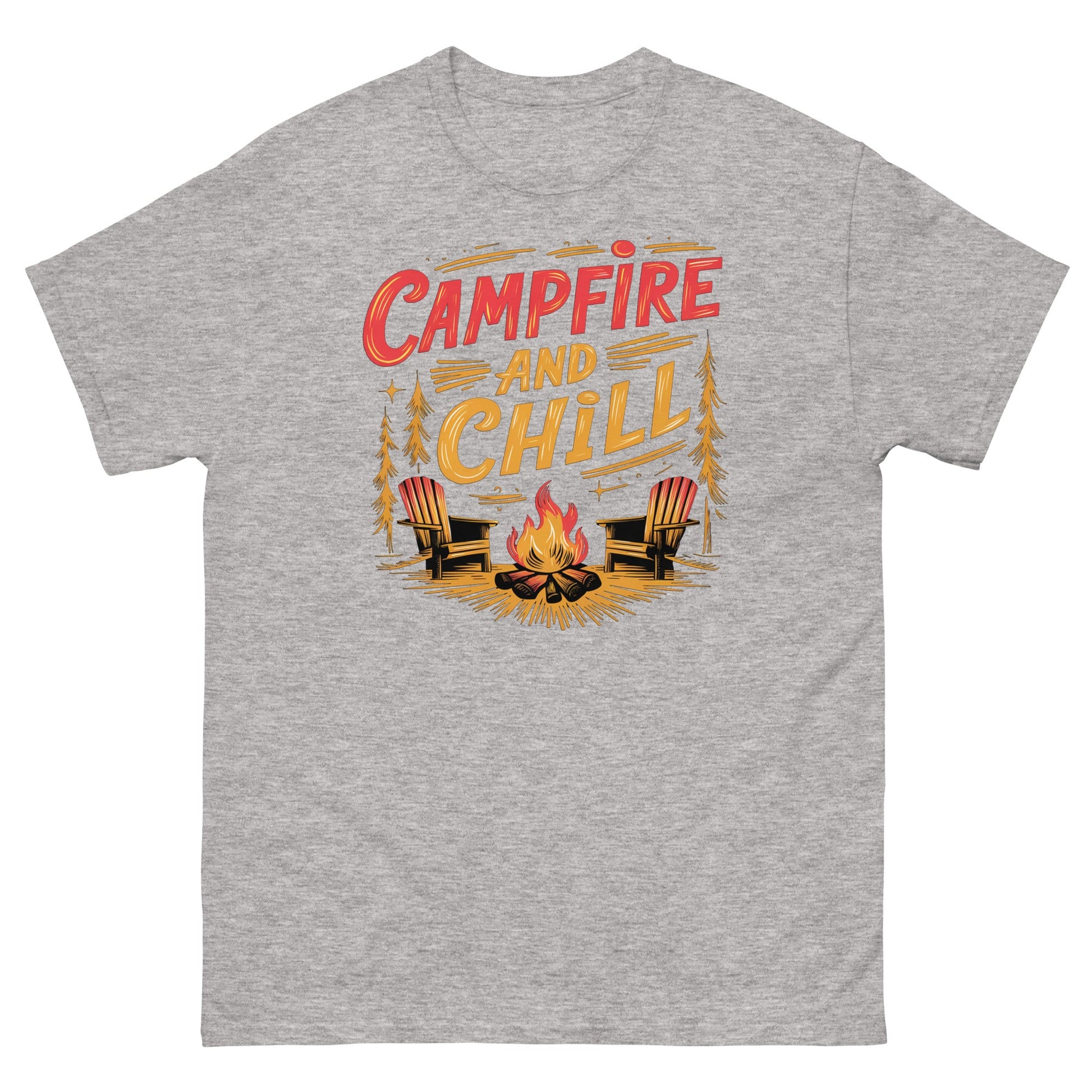 Campfire and Chill | Camping T-Shirt - Sport Grey - T-Shirts Online