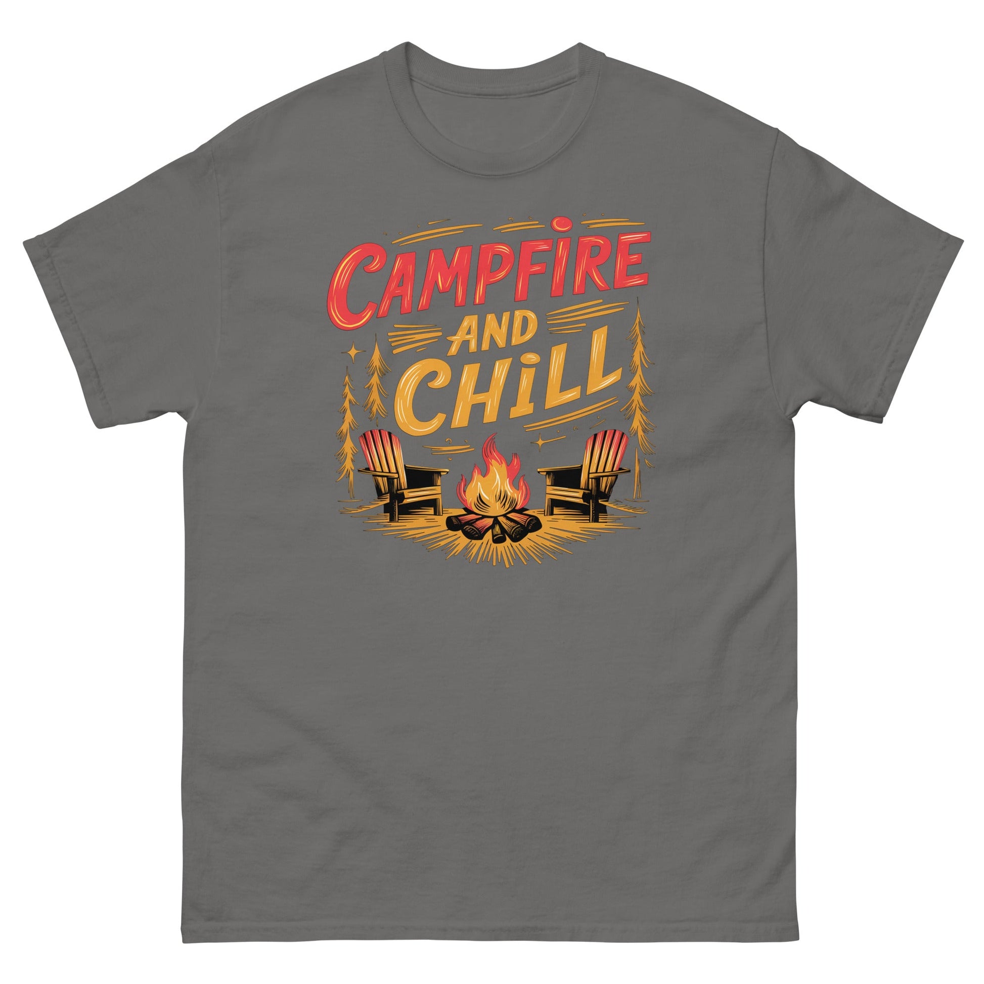 Campfire and Chill | Camping T-Shirt - Charcoal - T-Shirts Online
