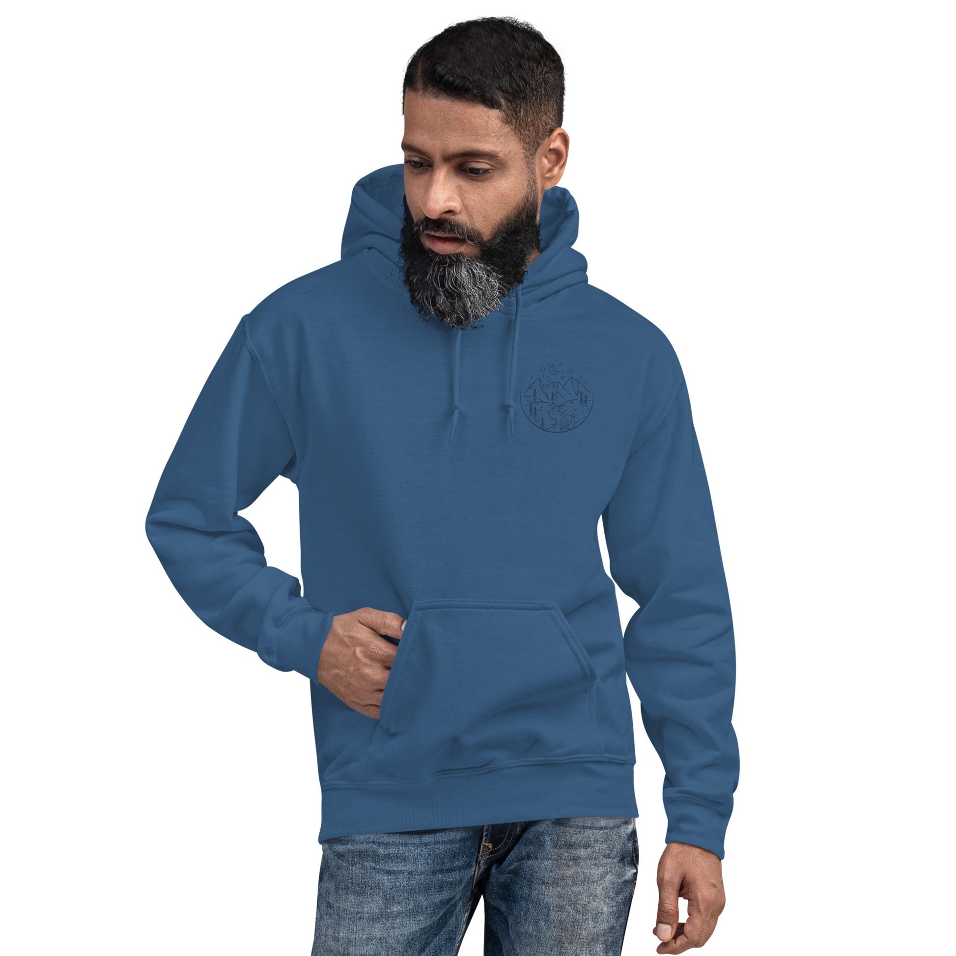 Campfire Nights | Campfire Hoodie - Indigo Blue - T-Shirts Online