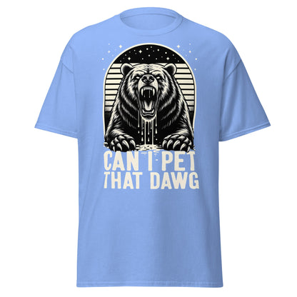Can I Pet That Dawg? Funny Grizzly Bear Graphic T-Shirt - Carolina Blue - T-Shirts Online