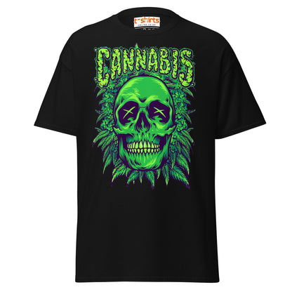 Cannabis Skull T-Shirt – Bold Stoner Art Graphic Tee - Black - T-Shirts Online