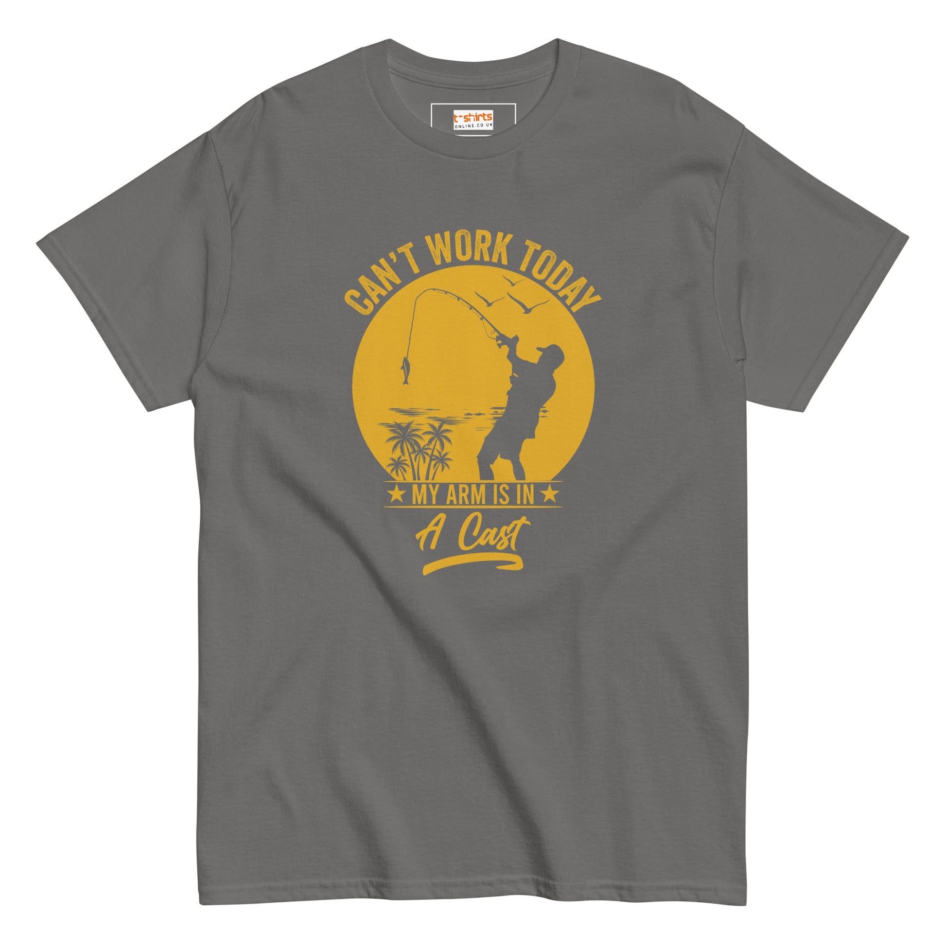 Can't Work Today T-Shirt | Fishing Enthusiast Tee - Charcoal - T-Shirts Online