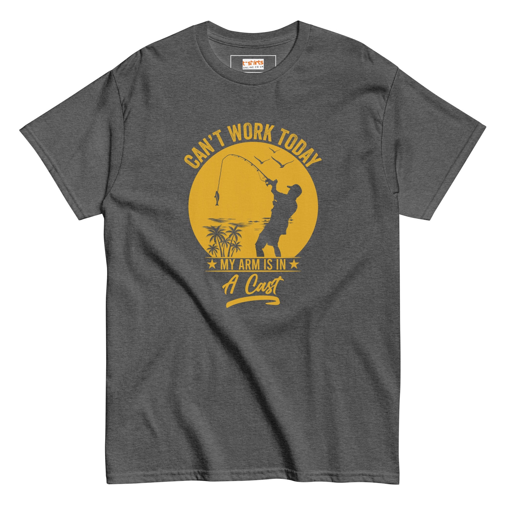 Can't Work Today T-Shirt | Fishing Enthusiast Tee - Dark Heather - T-Shirts Online