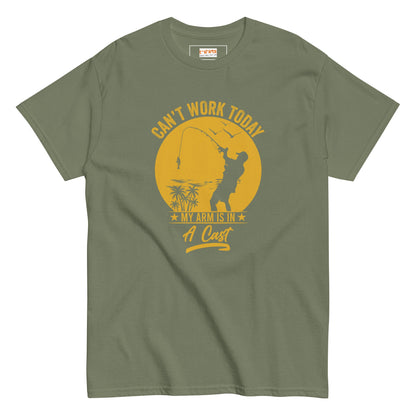 Can't Work Today T-Shirt | Fishing Enthusiast Tee - Military Green - T-Shirts Online