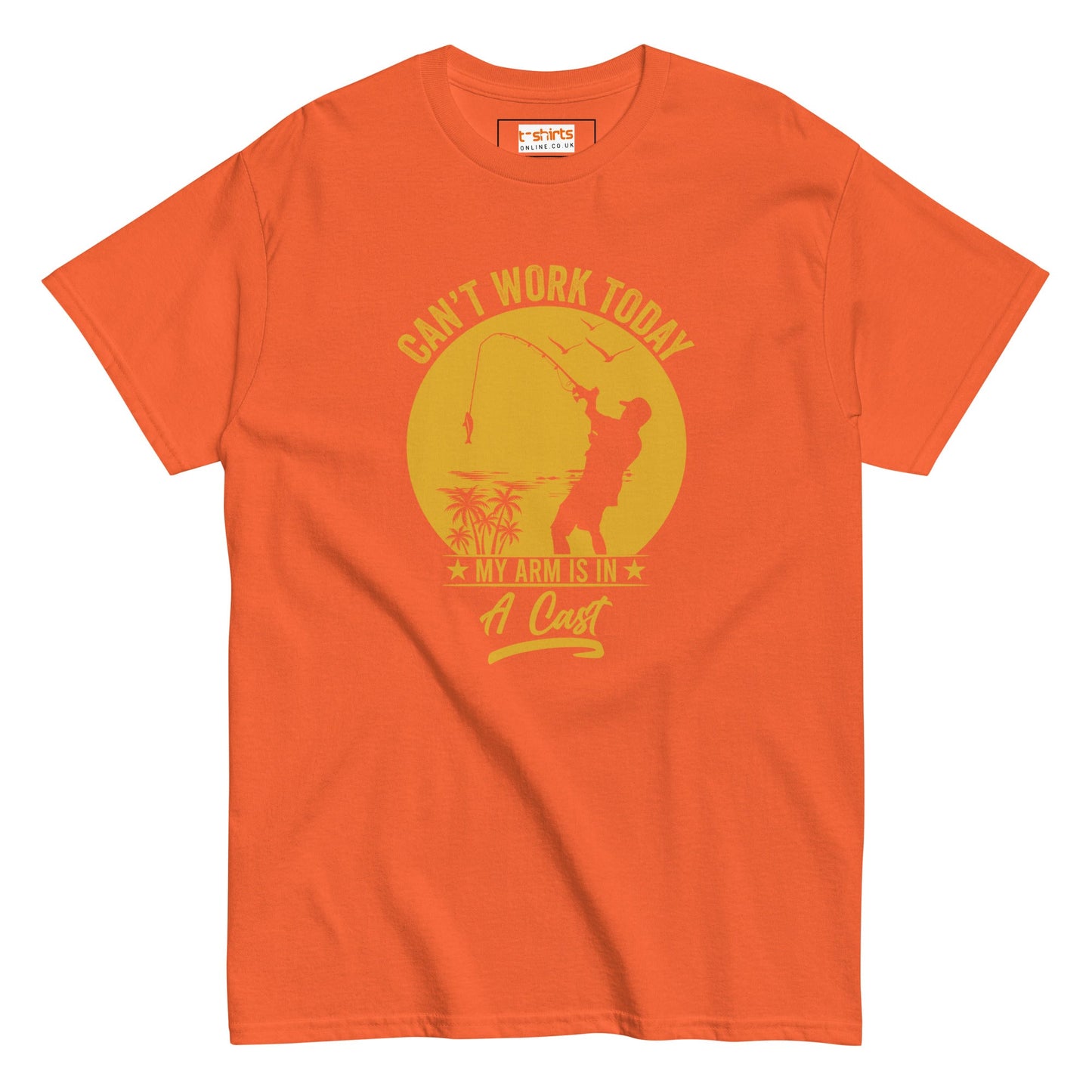 Can't Work Today T-Shirt | Fishing Enthusiast Tee - Orange - T-Shirts Online