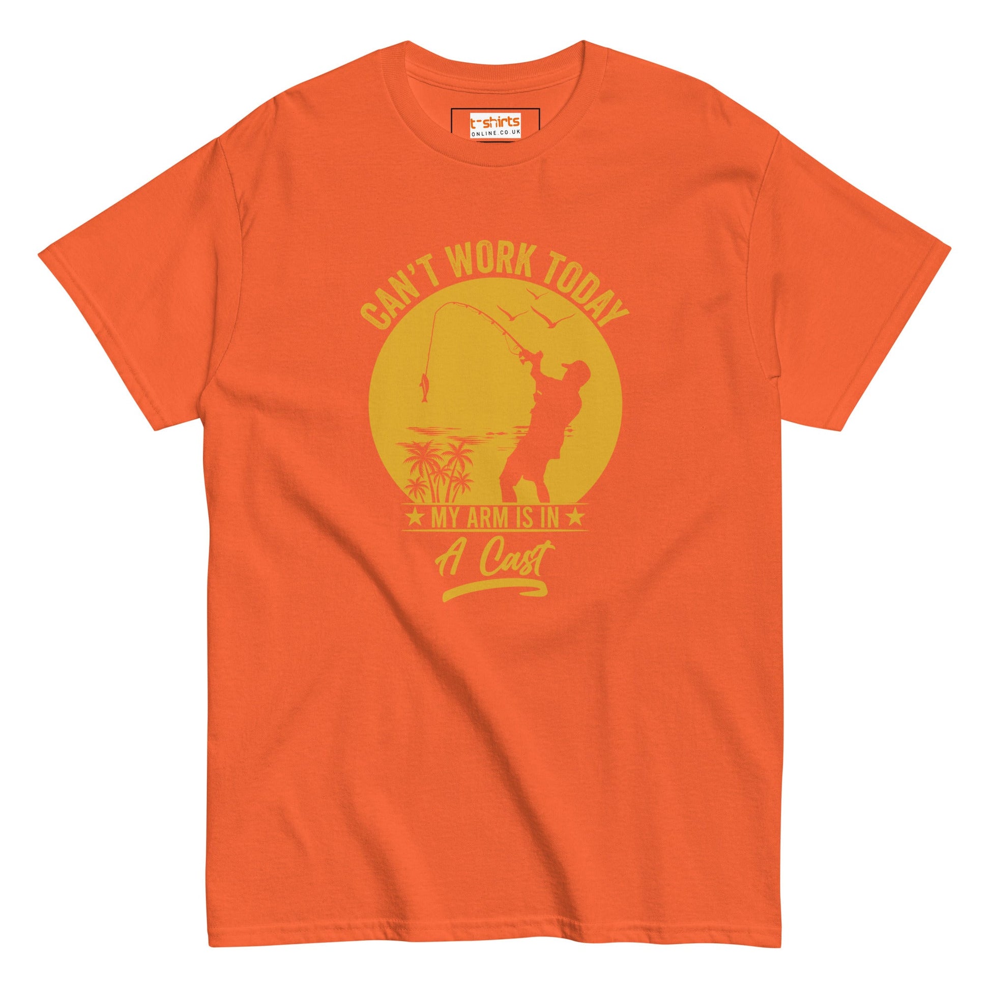 Can't Work Today T-Shirt | Fishing Enthusiast Tee - Orange - T-Shirts Online