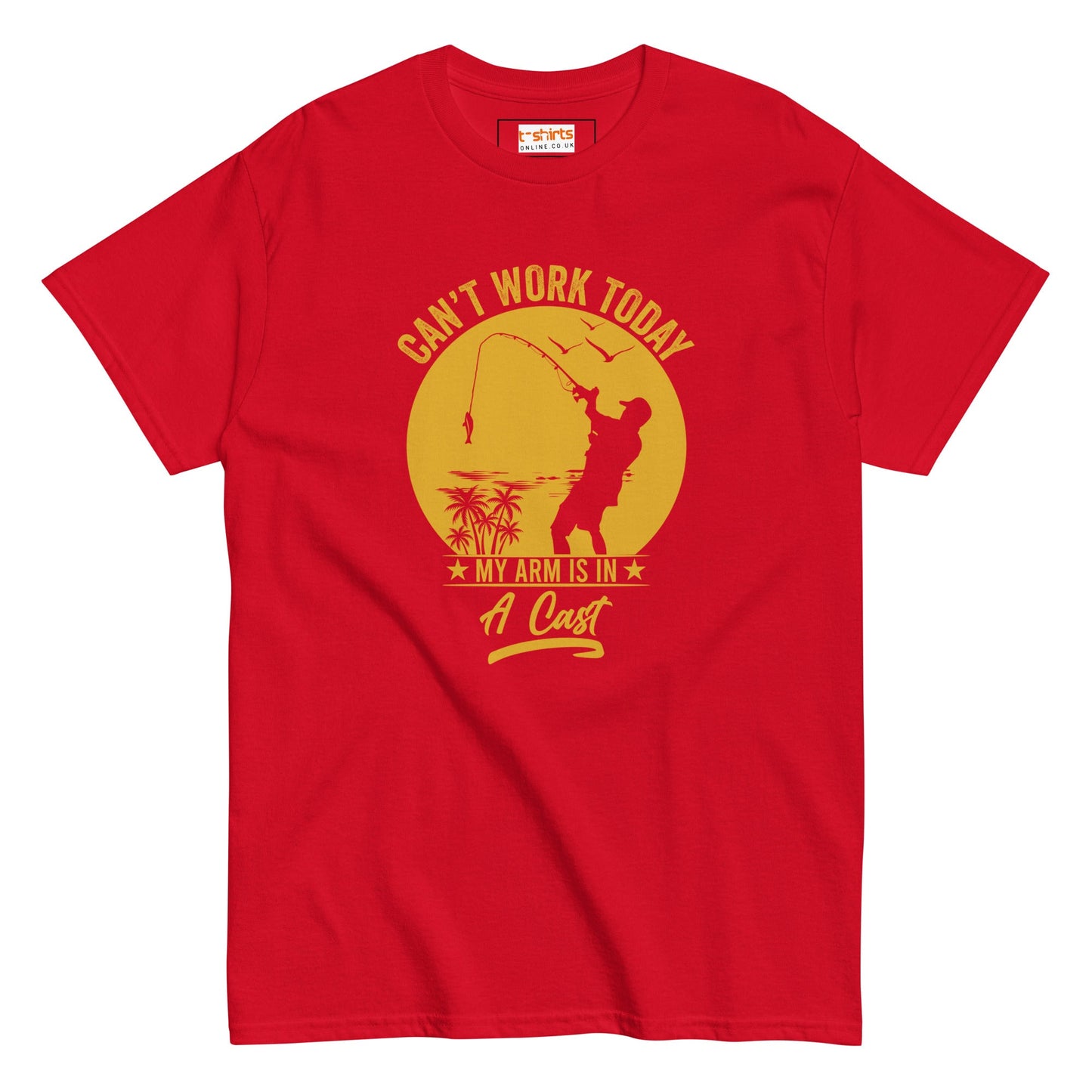 Can't Work Today T-Shirt | Fishing Enthusiast Tee - Red - T-Shirts Online