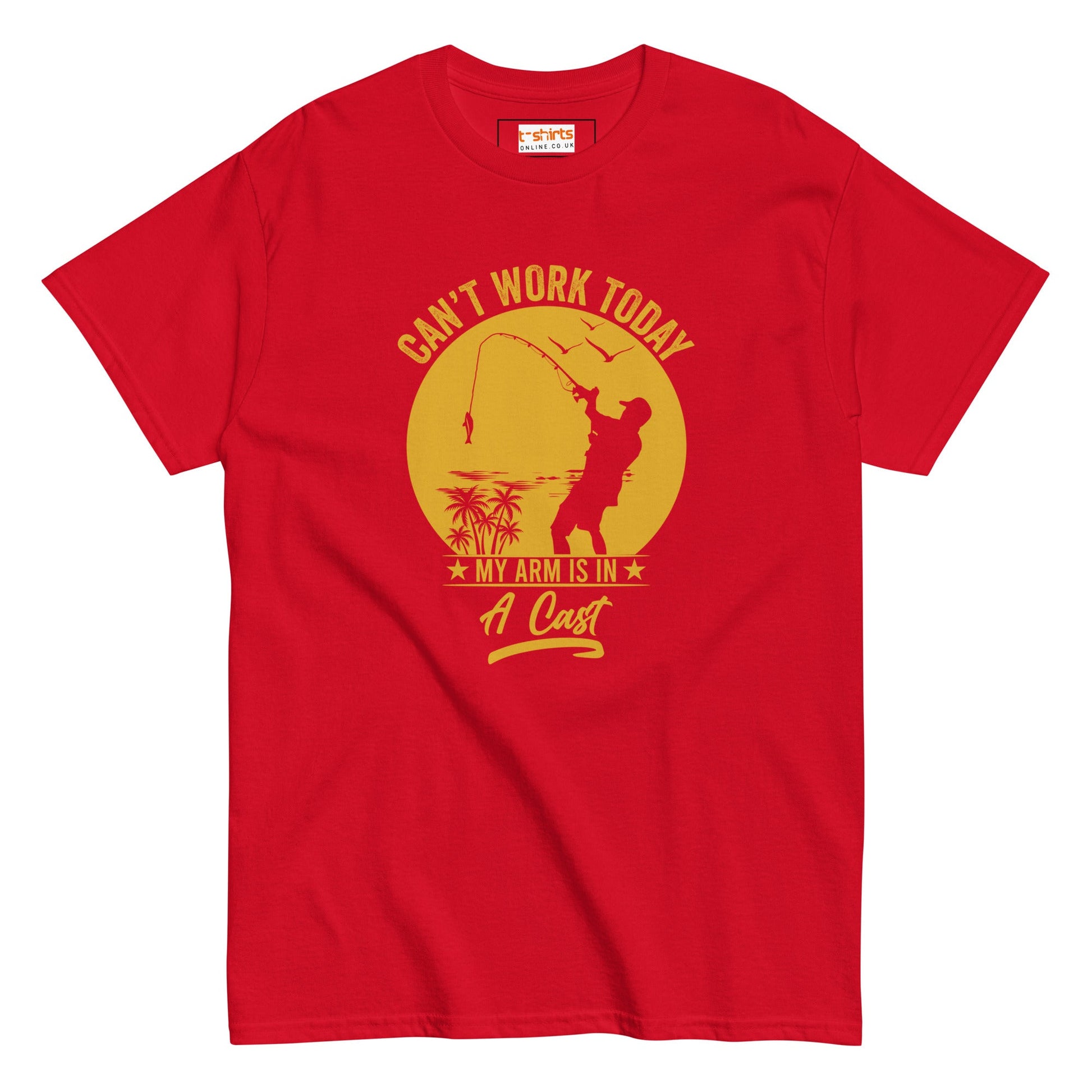 Can't Work Today T-Shirt | Fishing Enthusiast Tee - Red - T-Shirts Online