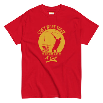 Can't Work Today T-Shirt | Fishing Enthusiast Tee - Red - T-Shirts Online