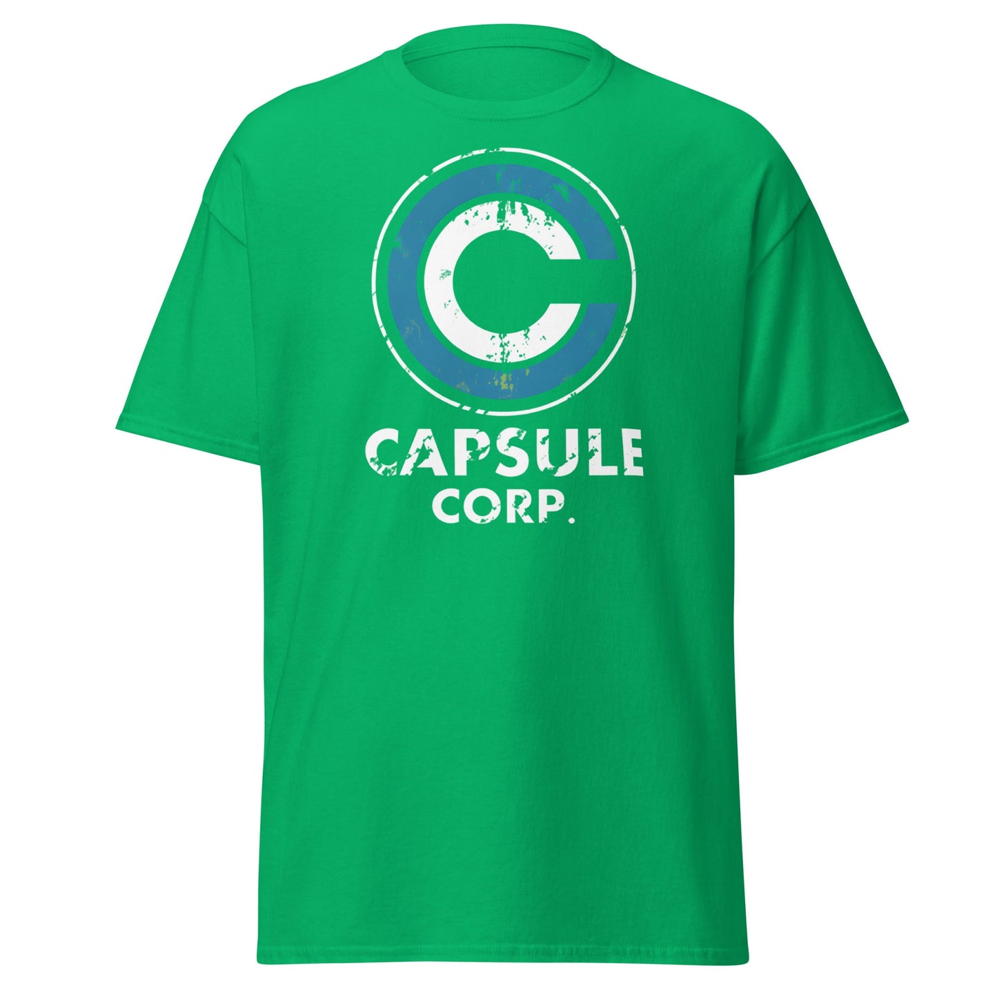 Capsule Corp. Distressed Logo Dragon Ball Z T-Shirt - Irish Green - T-Shirts Online