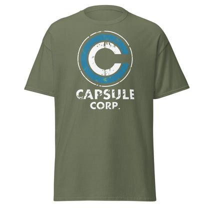 Capsule Corp. Distressed Logo Dragon Ball Z T-Shirt - Military Green - T-Shirts Online