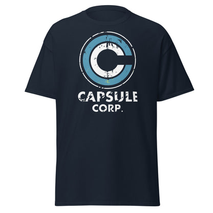 Capsule Corp. Distressed Logo Dragon Ball Z T-Shirt - Navy - T-Shirts Online