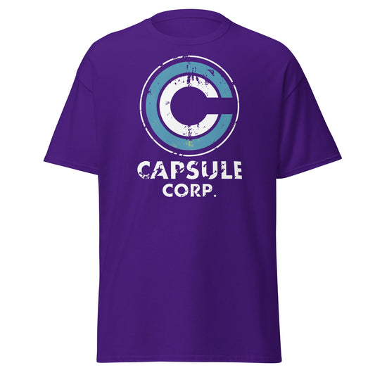 Capsule Corp. Distressed Logo Dragon Ball Z T-Shirt - Purple - T-Shirts Online