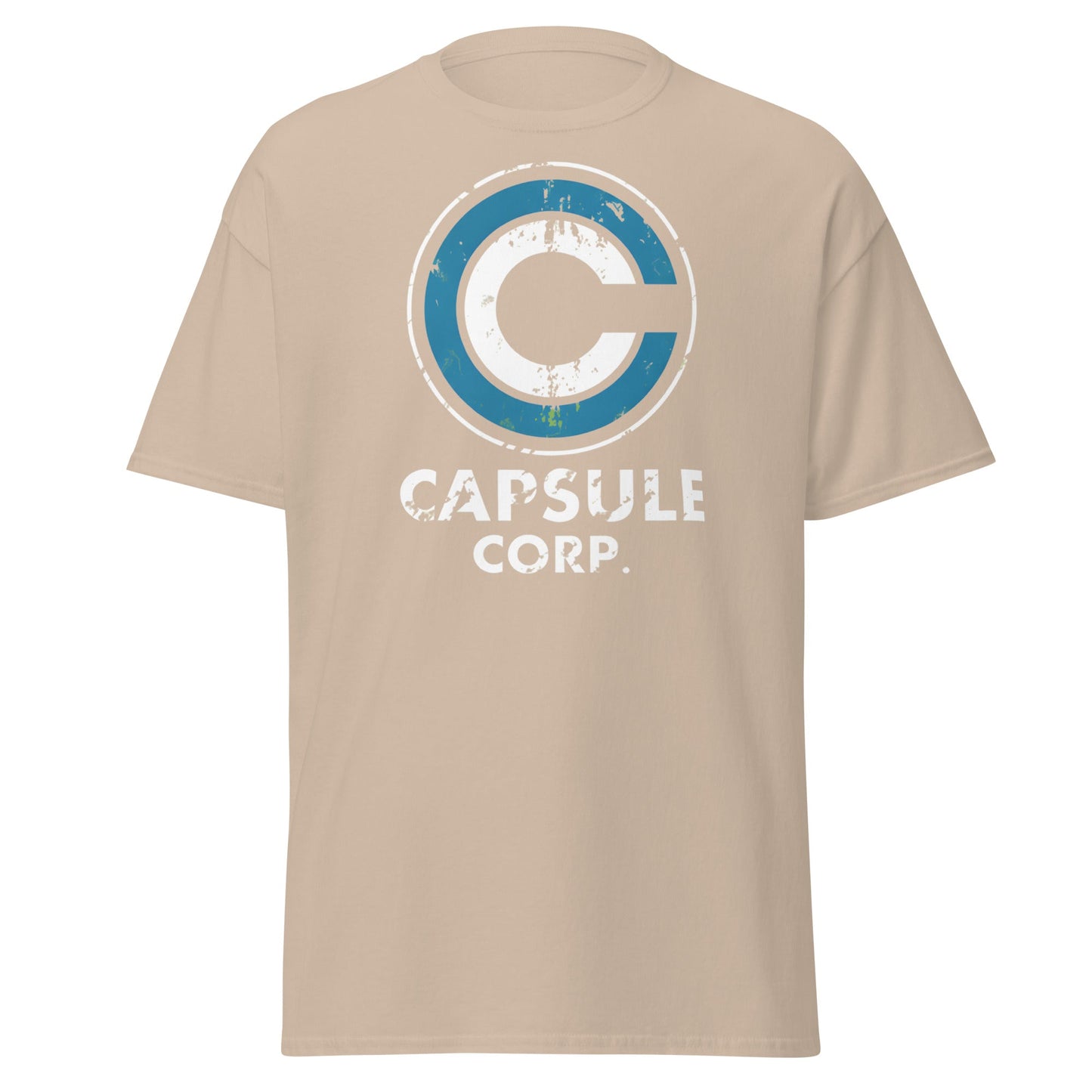 Capsule Corp. Distressed Logo Dragon Ball Z T-Shirt - Sand - T-Shirts Online