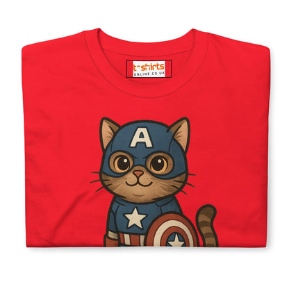 Captain Americat T-Shirt | Cat Movie Mashup - Sand - T-Shirts Online