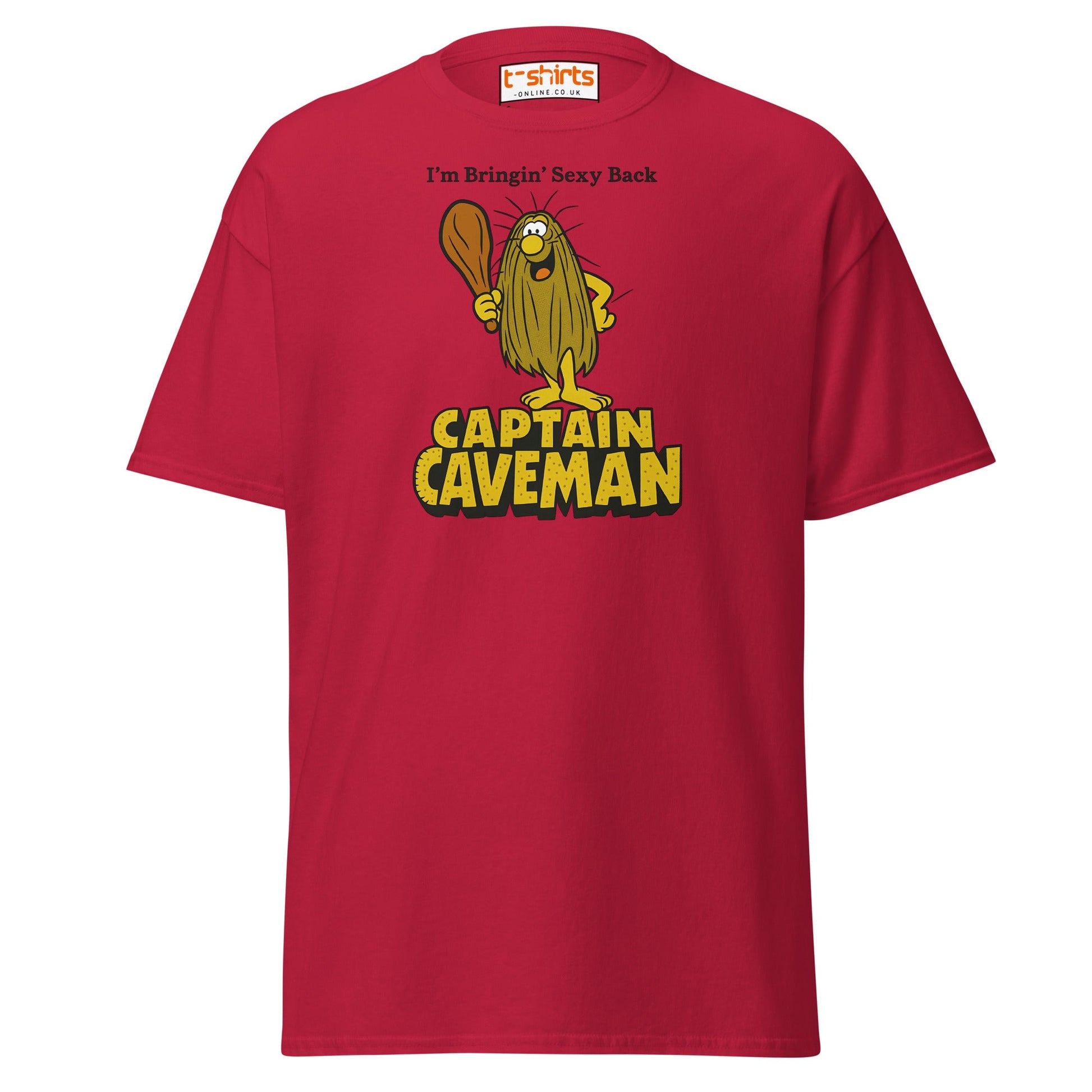 Captain Caveman Retro Cartoon T-Shirt - Cardinal - T-Shirts Online