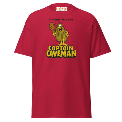 Captain Caveman Retro Cartoon T-Shirt - Cardinal - T-Shirts Online