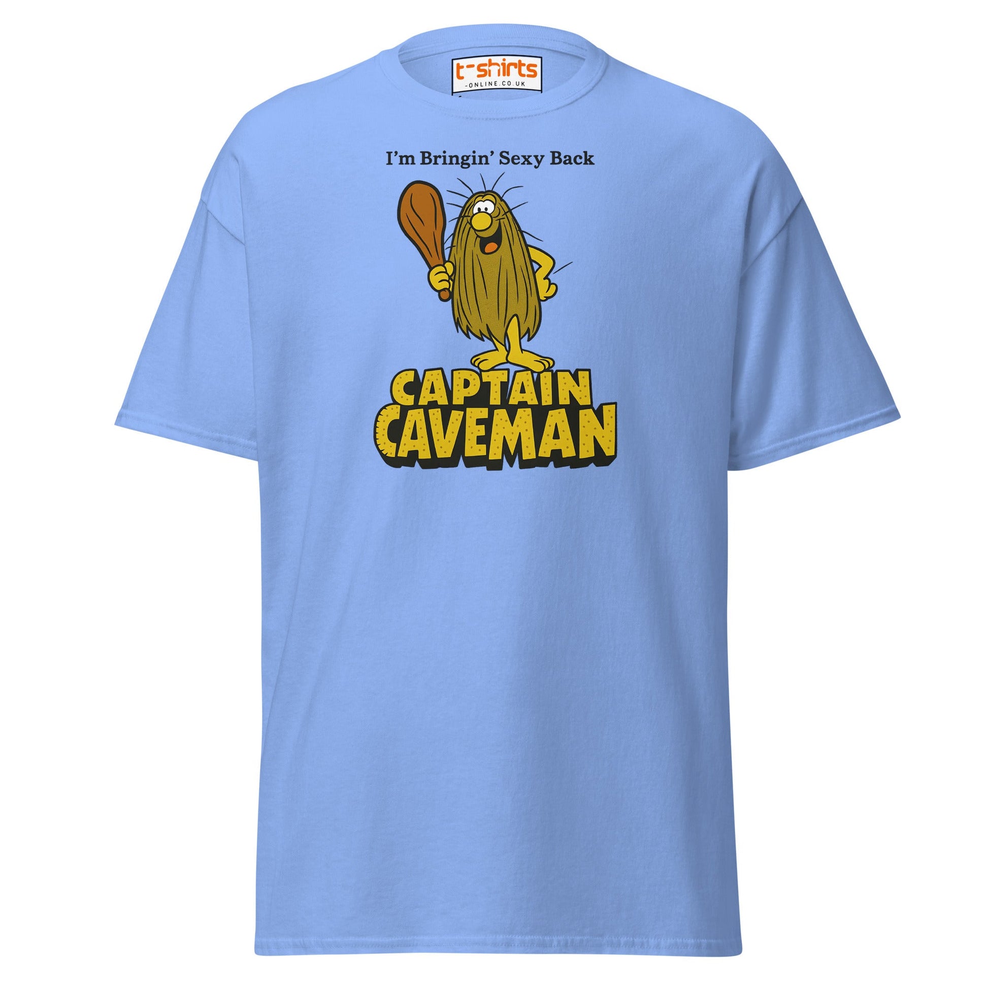 Captain Caveman Retro Cartoon T-Shirt - Carolina Blue - T-Shirts Online