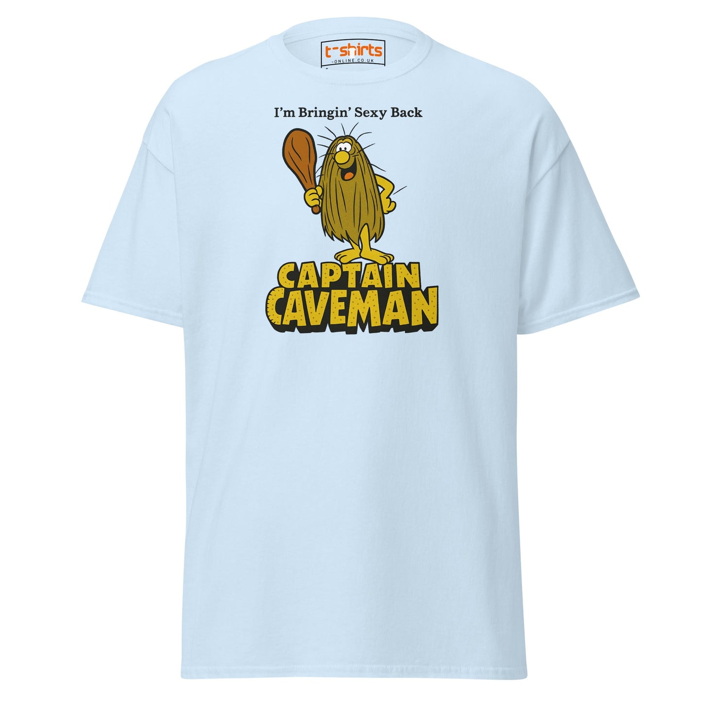 Captain Caveman Retro Cartoon T-Shirt - Light Blue - T-Shirts Online