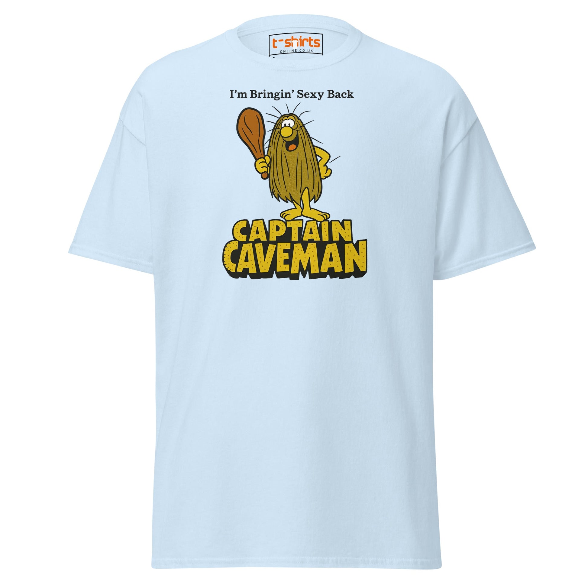 Captain Caveman Retro Cartoon T-Shirt - Light Blue - T-Shirts Online