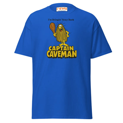 Captain Caveman Retro Cartoon T-Shirt - Royal - T-Shirts Online