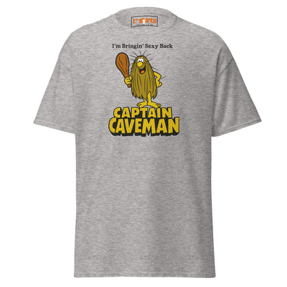 Captain Caveman Retro Cartoon T-Shirt - Sport Grey - T-Shirts Online