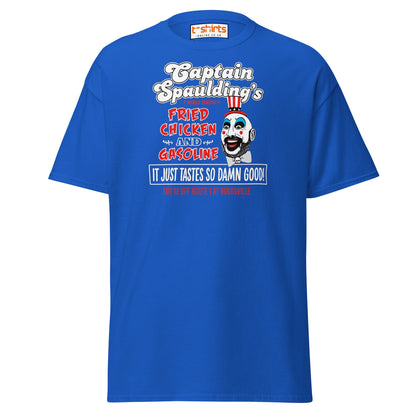 Captain Spaulding Fried Chicken & Gasoline Tee - Royal - T-Shirts Online