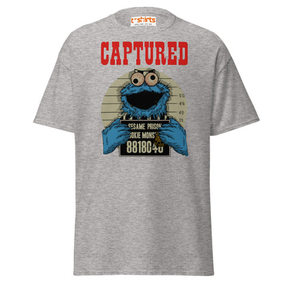 Captured Cookie Monster T-Shirt | Funny Mugshot Tee - Sport Grey - T-Shirts Online