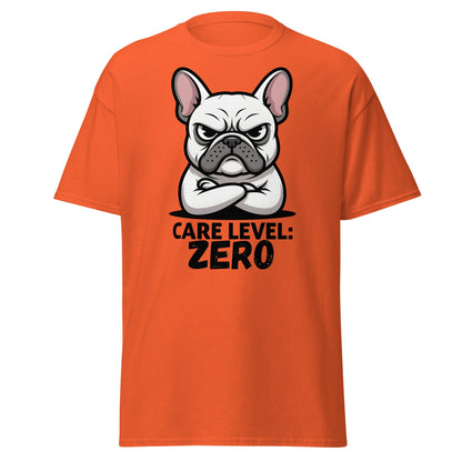 Care Level Zero French Bulldog T-Shirt - Grumpy Dog - Orange - T-Shirts Online
