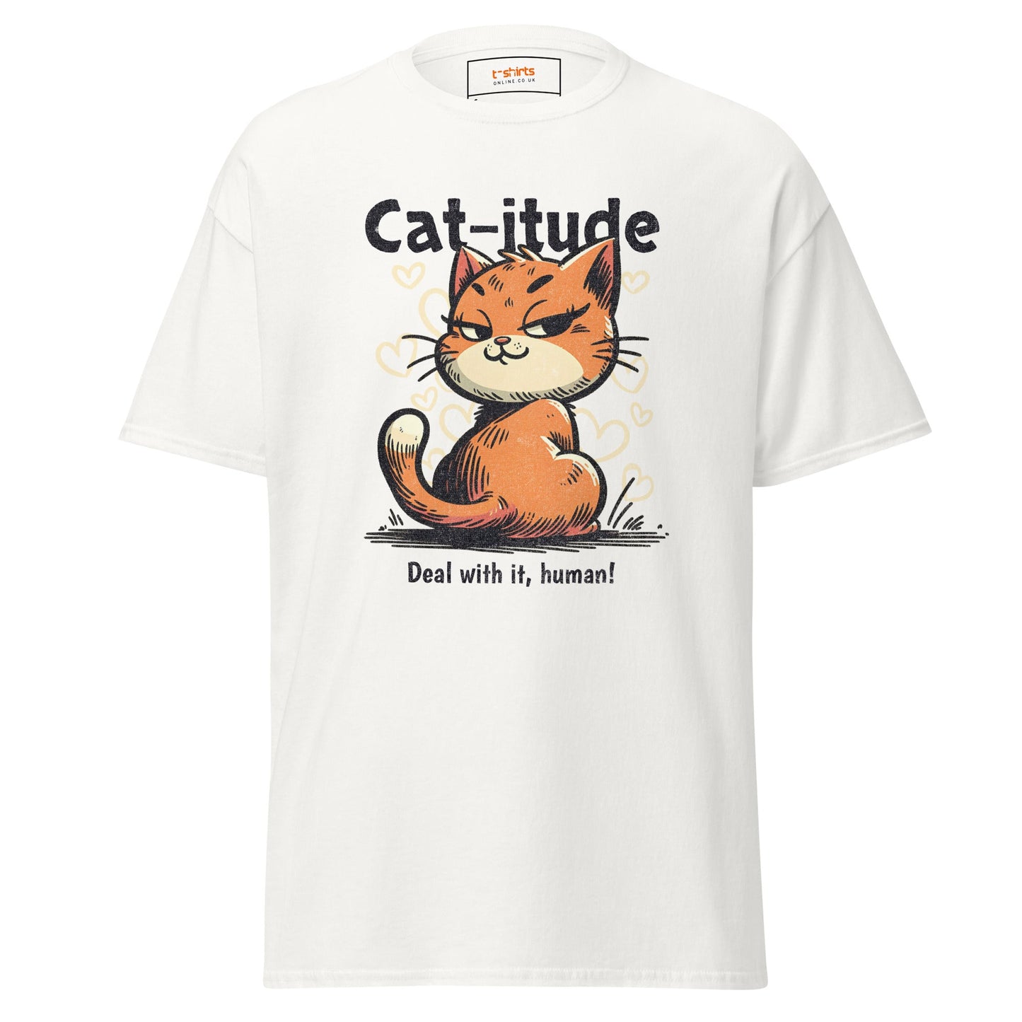 Cat - itude T-Shirt | Feline Women's Tee - White - T-Shirts Online