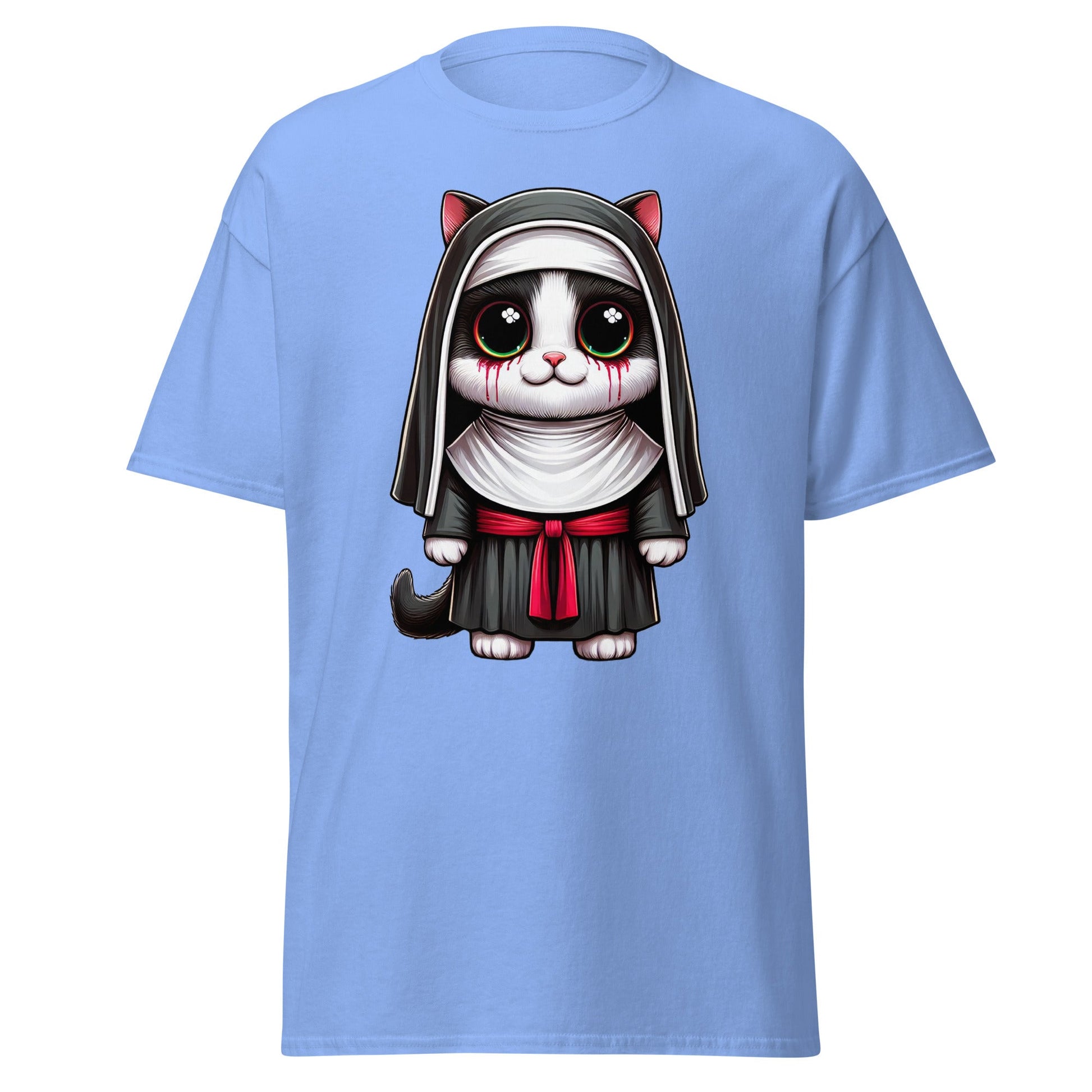 Cat Nun | Cat T-Shirt - Carolina Blue - T-Shirts Online