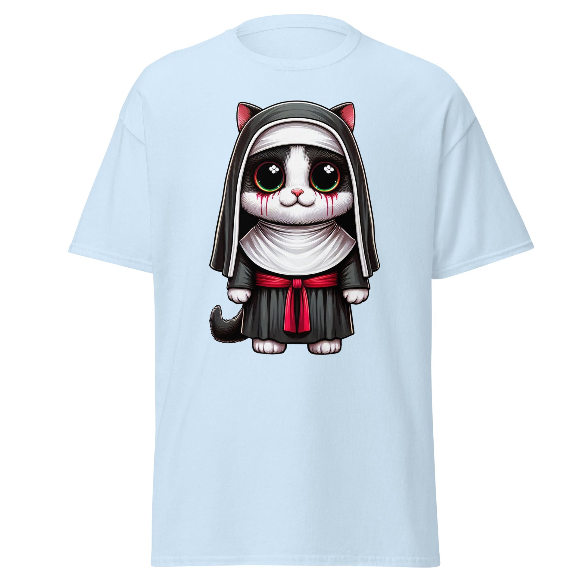 Cat Nun | Cat T-Shirt - Light Blue - T-Shirts Online