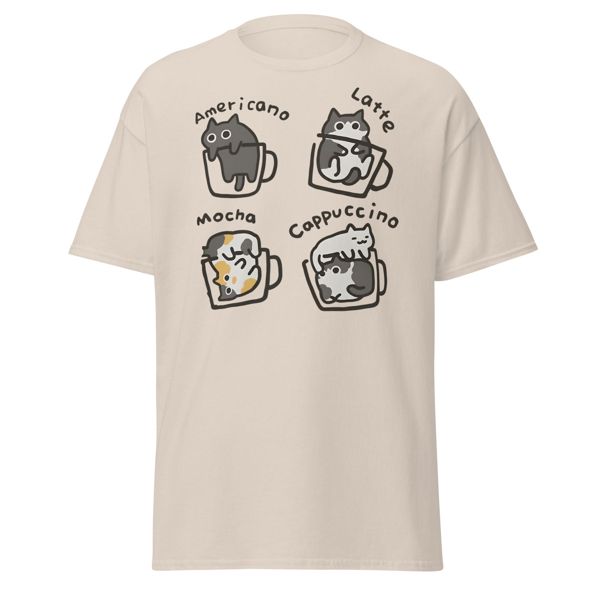 Cat - puccino Coffee Cats Cute T-Shirt Gift - Natural - T-Shirts Online