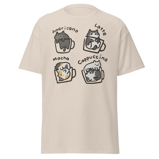 Cat - puccino Coffee Cats Cute T-Shirt Gift - Natural - T-Shirts Online