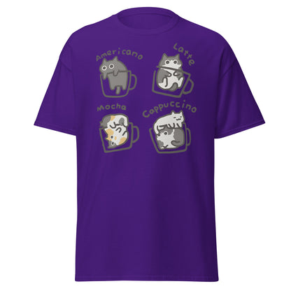 Cat - puccino Coffee Cats Cute T-Shirt Gift - Purple - T-Shirts Online