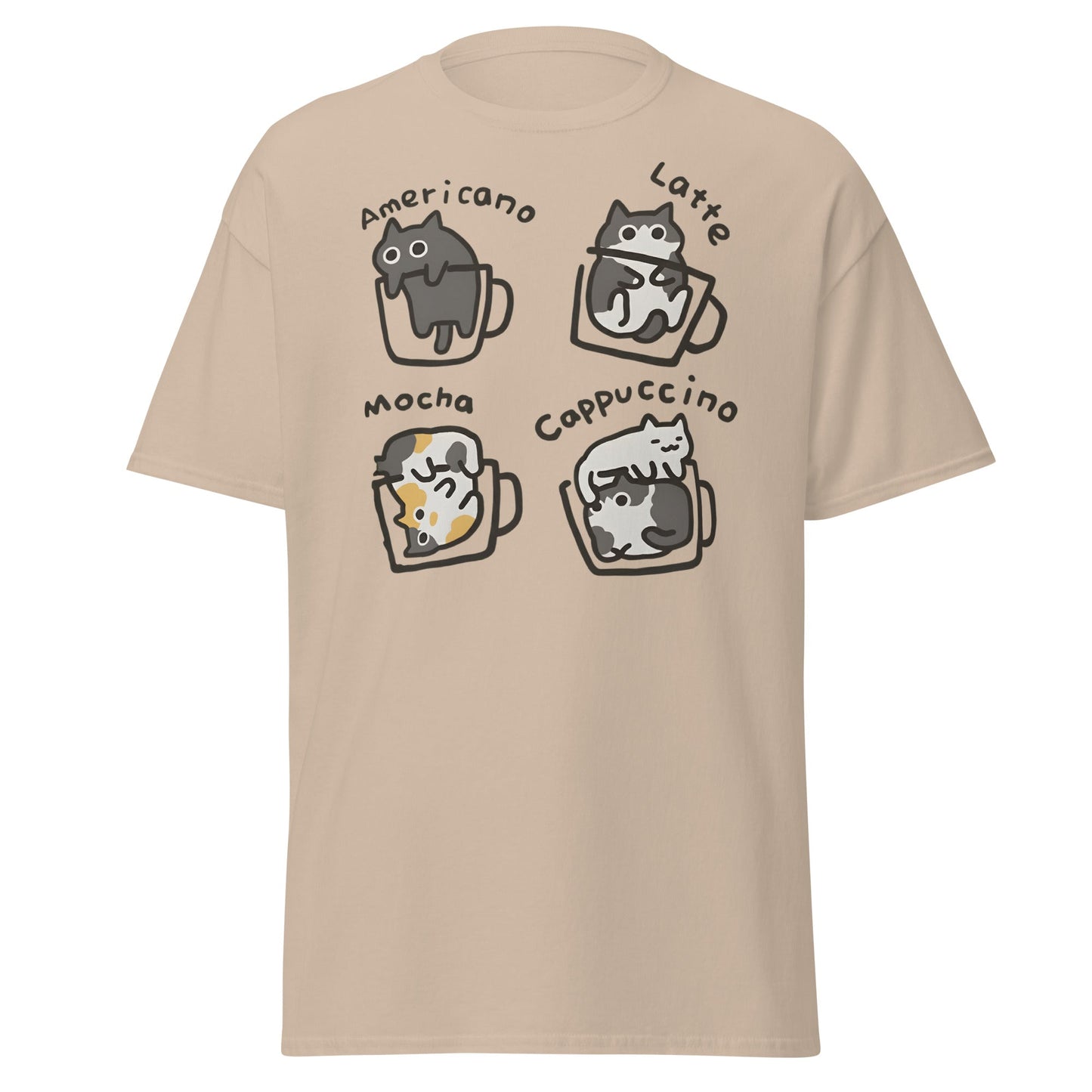 Cat - puccino Coffee Cats Cute T-Shirt Gift - Sand - T-Shirts Online