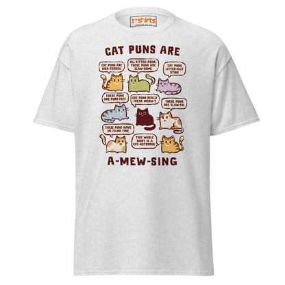 Cat Puns T-Shirt - Ash - T-Shirts Online