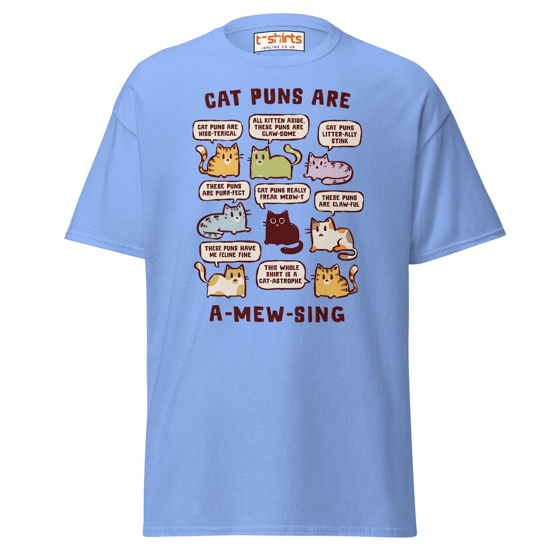Cat Puns T-Shirt - Carolina Blue - T-Shirts Online