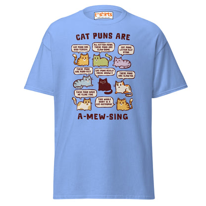 Cat Puns T-Shirt - Carolina Blue - T-Shirts Online