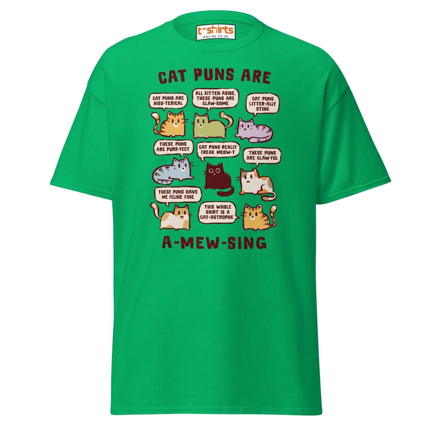 Cat Puns T-Shirt - Irish Green - T-Shirts Online