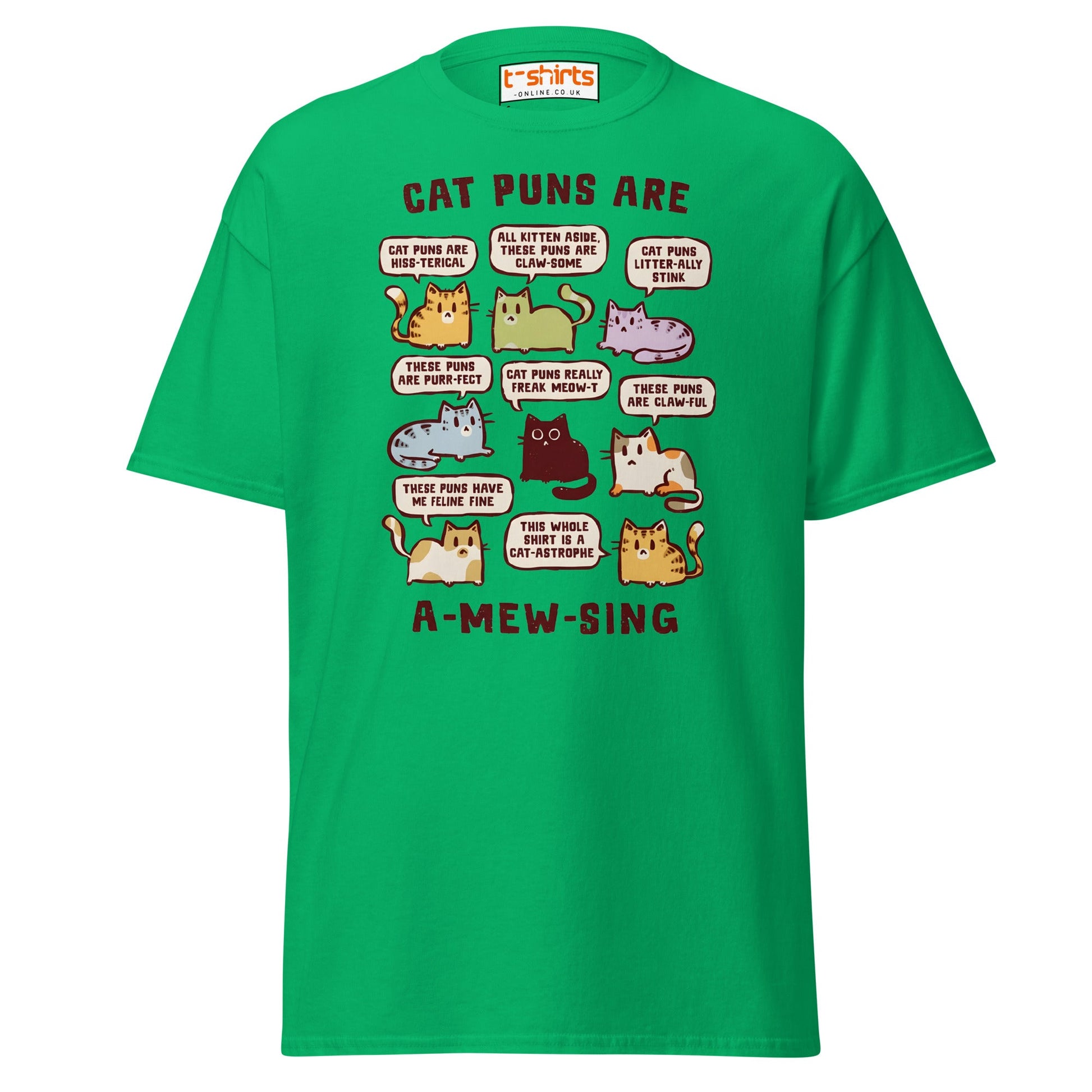 Cat Puns T-Shirt - Irish Green - T-Shirts Online