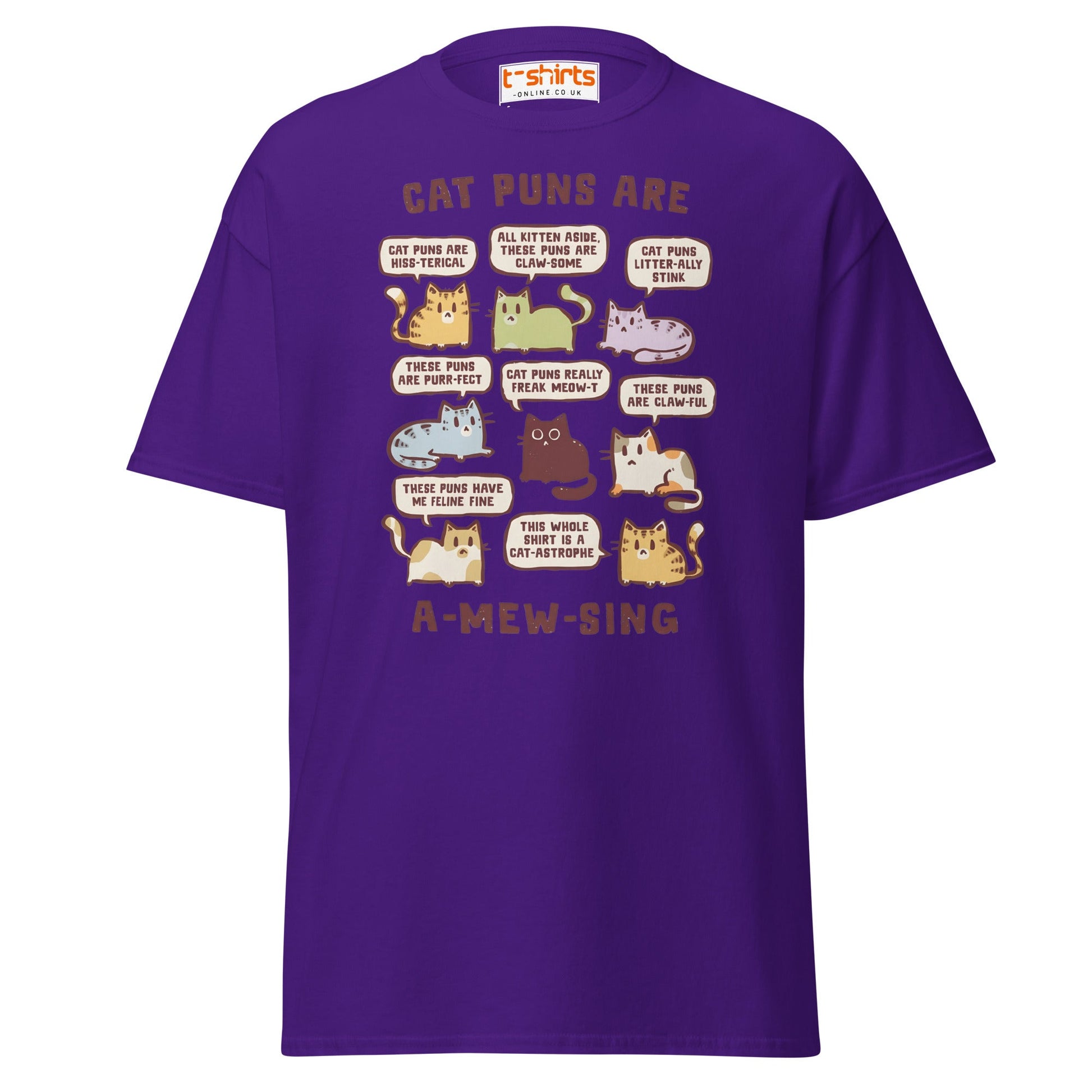 Cat Puns T-Shirt - Purple - T-Shirts Online