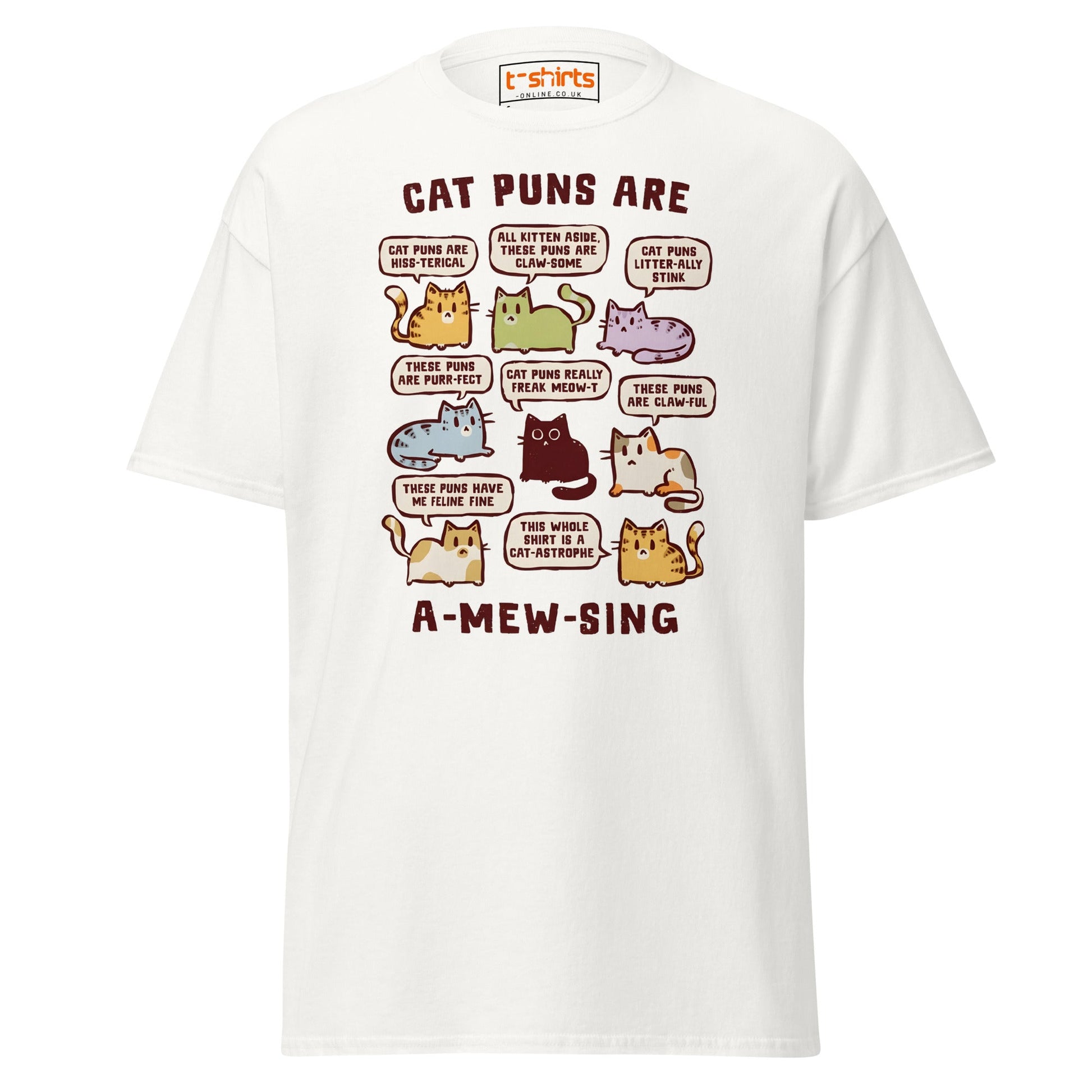 Cat Puns T-Shirt - White - T-Shirts Online