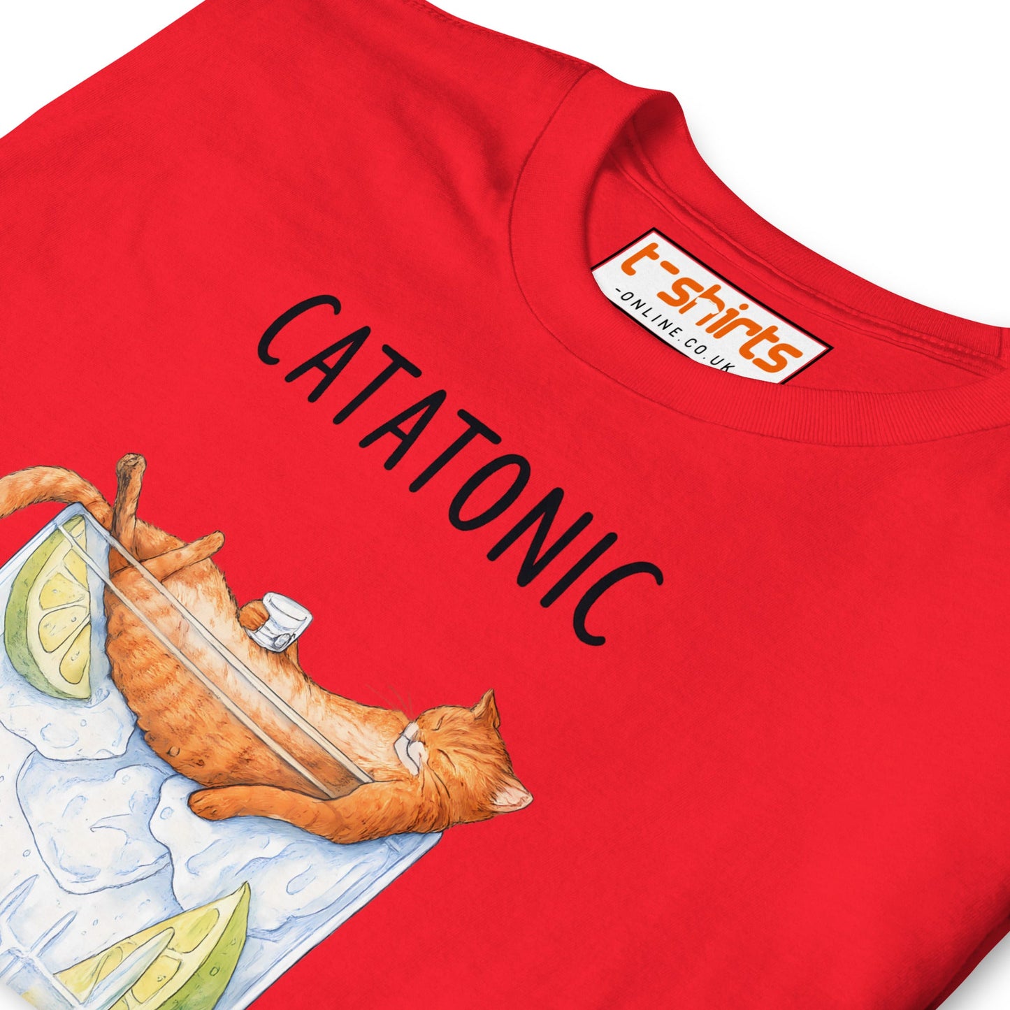 Catatonic T-Shirt – Funny Cocktail Cat Tee - Natural - T-Shirts Online
